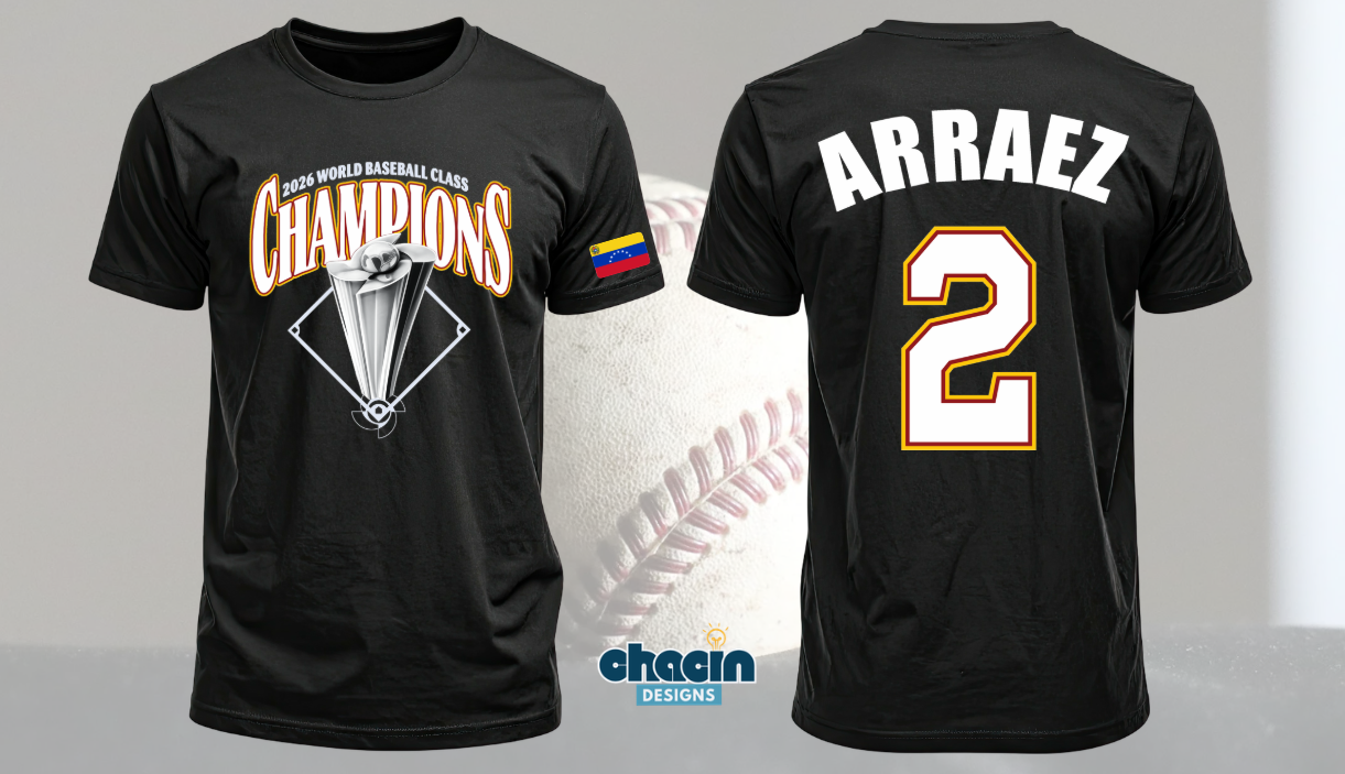 Camiseta Venezuela Campeón World Baseball Classic 2026 | Personalizable Nombre y Número
