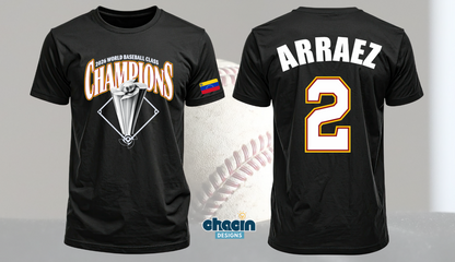 Camiseta Venezuela Campeón World Baseball Classic 2026 | Personalizable Nombre y Número